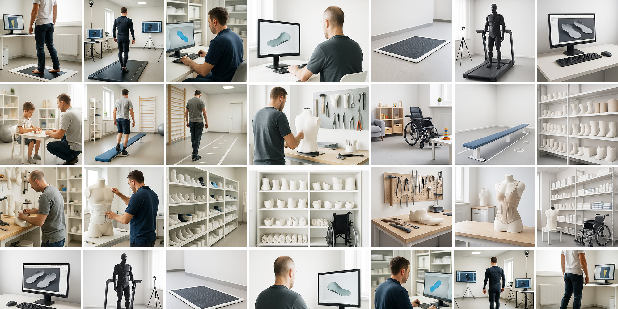 Übersicht medizinischer Bandagen, Orthesen und deren Anpassung im Sanitätshaus inklusive Beratung, Anprobe und Produktdarstellung